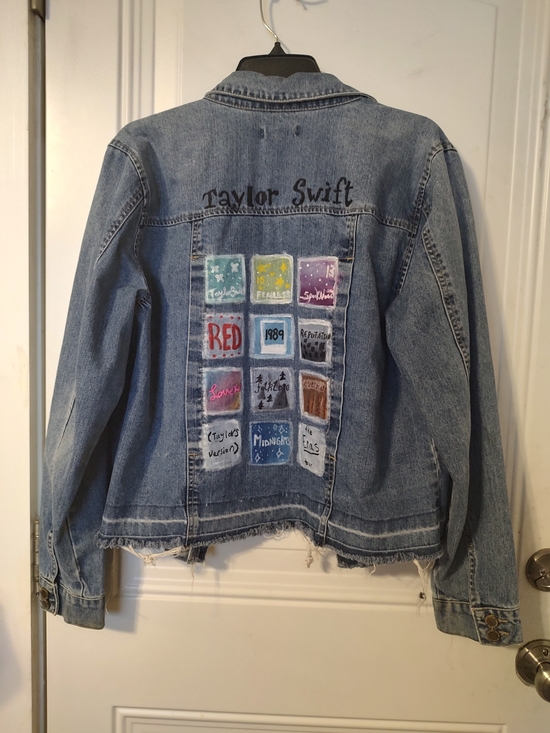 Taylor Swift Jackets & Blazers - Taylor Swift Hand-Painted Denim Jacket - Light Blue